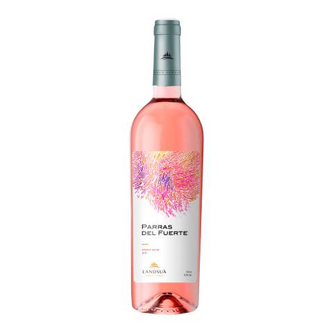 Botella de vino rosado Pinot Noir Parras del Fuerte de Bodegas Landsuá, elaborado en Samaipata, Bolivia.