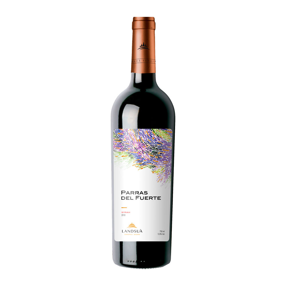 Vino Syrah Parras del Fuerte - Bodegas Landsuá Botella de vino tinto Syrah Parras del Fuerte de Bodegas Landsuá, producido en Samaipata, Bolivia.