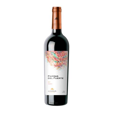 Botella de vino tinto Tannat Parras del Fuerte de Bodegas Landsuá, producido en Samaipata, Bolivia.