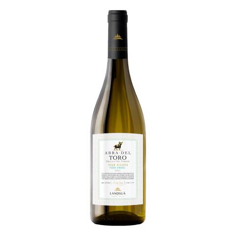 Botella de vino blanco Pedro Ximenez Gran Reserva línea Abra del Toro de Bodegas Landsuá, producido en Samaipata.