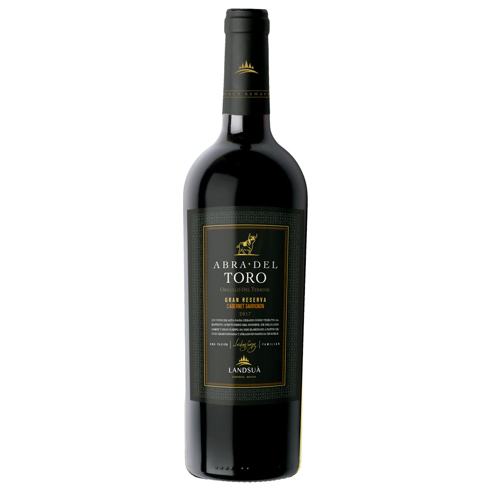 Vino Tinto Cabernet Sauvignon Gran Reserva Abra del Toro - Bodegas Landsuá Botella de vino tinto Cabernet Sauvignon Gran Reserva línea Abra del Toro de Bodegas Landsuá, producido en Samaipata.